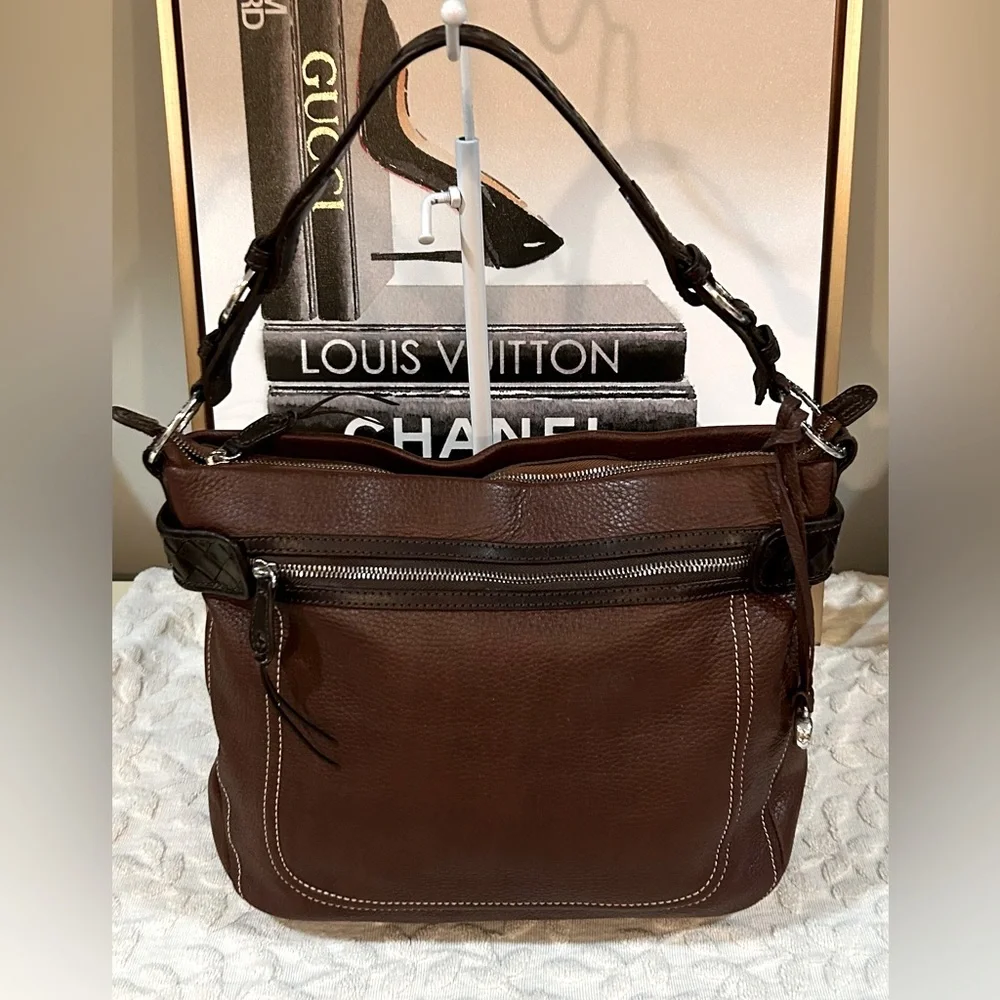 Brighton Brown Leather Hobo Shoulder Bag